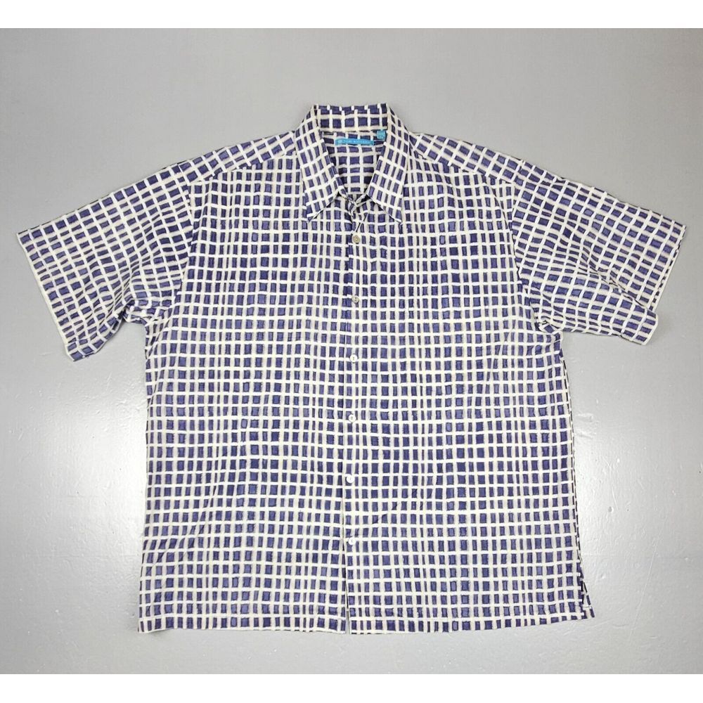 Tori‎ Richard Button Up Shirt Mens XL. Geometric Pattern 100% Cotton Lawn